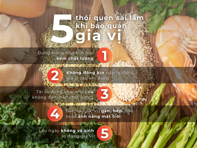 5 THÓI QUEN SAI LẦM KHI BẢO QUẢN GIA VỊ